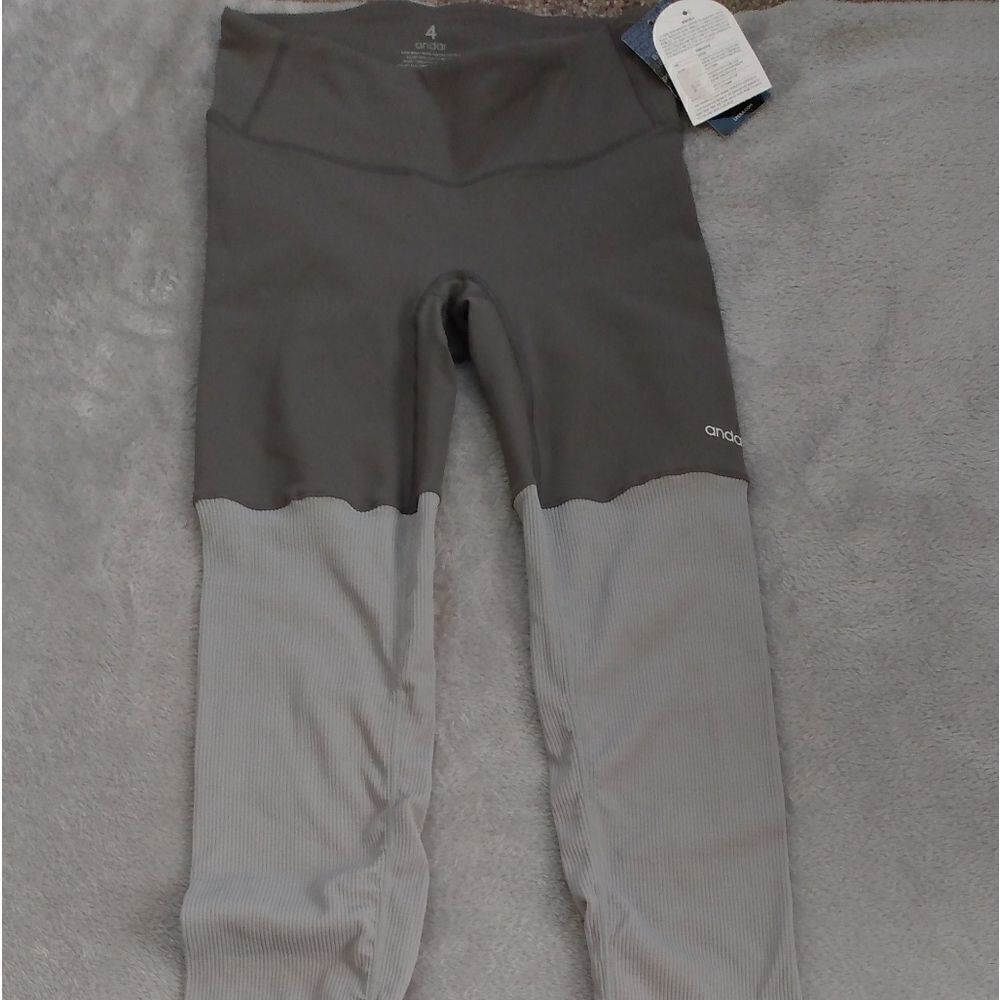 Andar Goddess Grey Ribbed Leggings